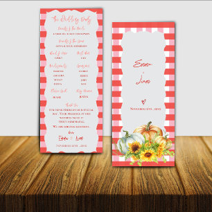 Carte de programme de mariage automnal citrouille 