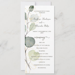 Carte de programme de mariage floral à budget.
