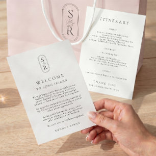 Carte de Programme de Mariage Minimaliste avec Mon