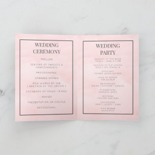 Carte de programme de mariage pliable monogramme p