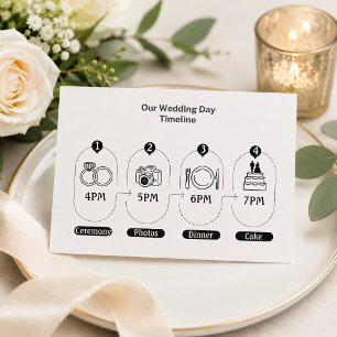Carte de programme de mariage simple à insérer
