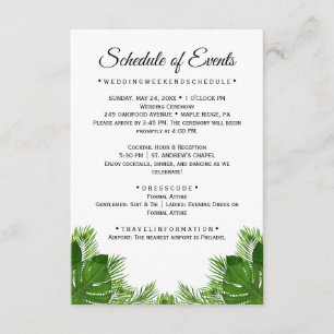 Carte de programme de mariage Wild Palm