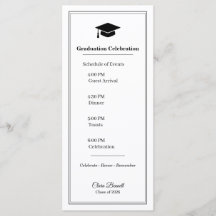 Carte de programme de remise des diplômes élégante