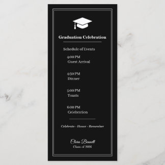 Carte de programme de remise des diplômes moderne