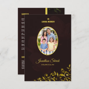 Carte de programme funéraire