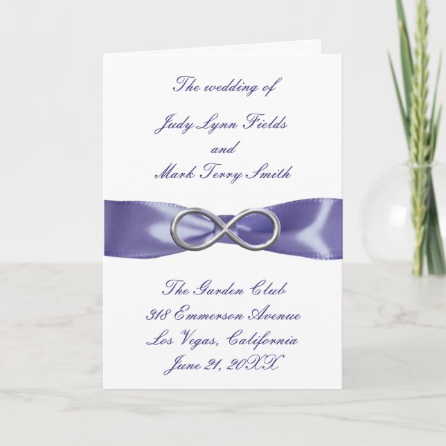 Carte de programme Purple Blue Silver Infinity (Devant)