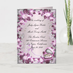 Carte de programme tendance Purple Floral Chic