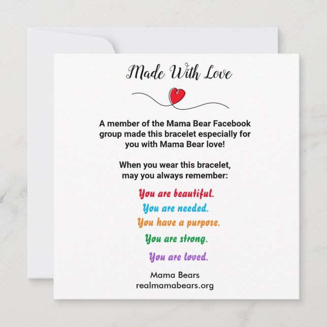 Carte de projet Bracelet (Devant)