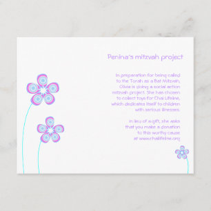 Carte de projet de bat mitzvah de Penina