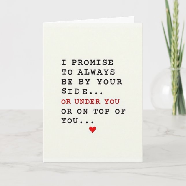 Carte de promesse romantique drôle (Devant)