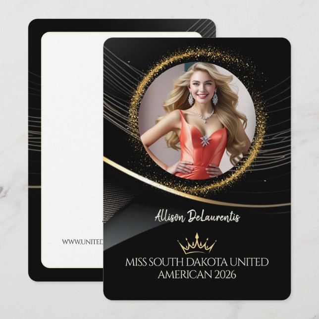 Carte de promo de concours de beauté Gold Dust Pre (Devant / Derrière)
