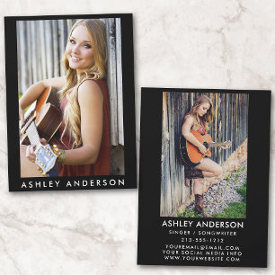 Carte de promo photo musicien chanteur - Photo de 