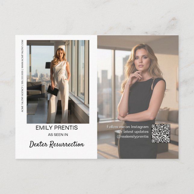 Carte de promotion d'acteur | Carte postale compos (Dos)