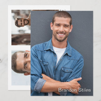 Carte de promotion de talent d'acteur Hollywoodien