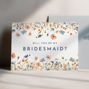 Carte de proposition Audacieuse Florale Bridesmaid