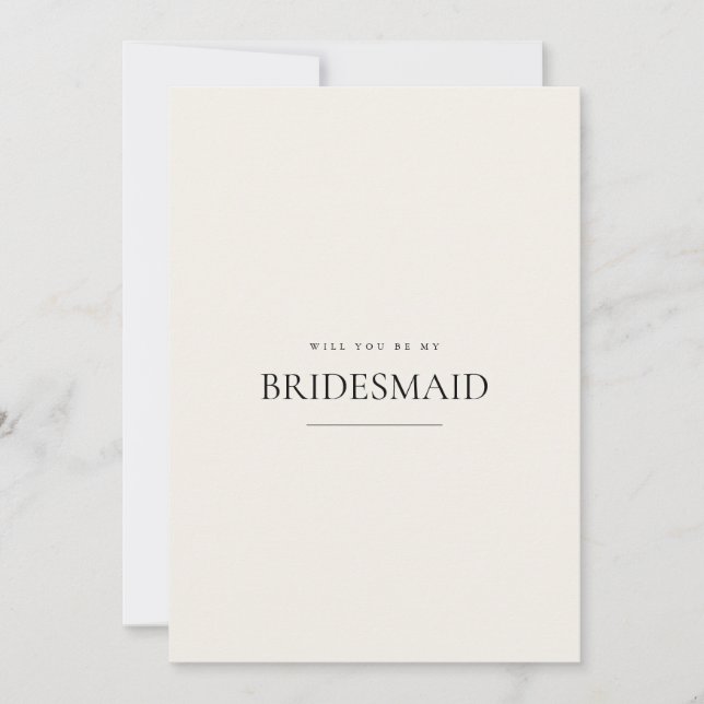 Carte de proposition Beige Bridesmaid moderne et é (Devant)