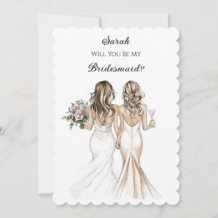 Carte de proposition Blush Pastel Bridesmaid
