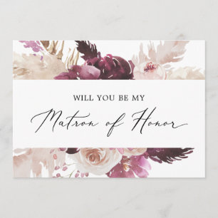 Carte de proposition Boho Pampas Grass Matron of H