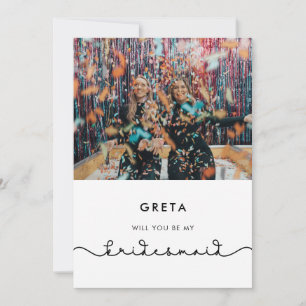 Carte de proposition Bridesmaid au coeur joli