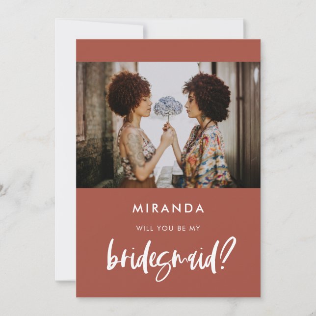 Carte de proposition Bridesmaid en brique brûlée m (Devant)
