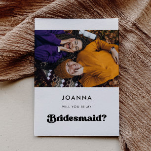 Carte de proposition Bridesmaid rétro stylé