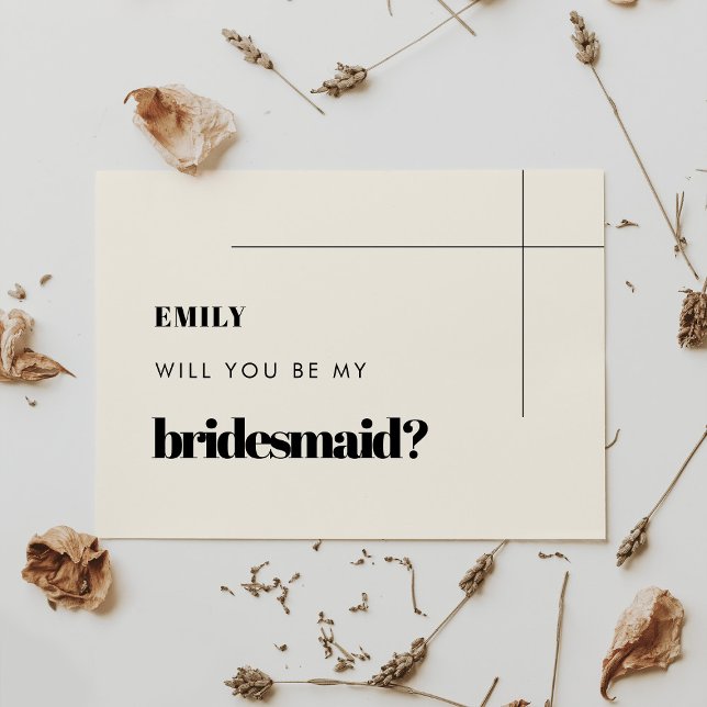 Carte de proposition Bridesmaid simple, élégante e (Créateur téléchargé)