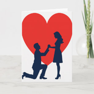 Carte de proposition d'amour en papier d'aluminium