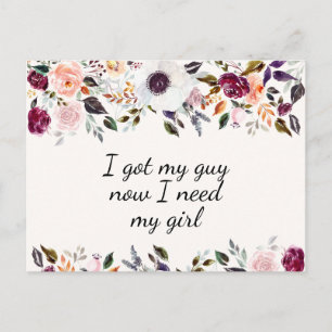 Carte de proposition de bonne aquarelle Floral Bri