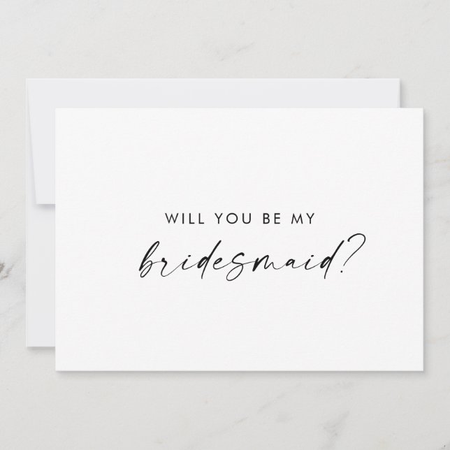 Carte de proposition de Bridesmaid de script moder (Devant)