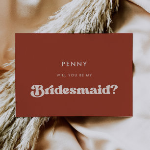 Carte de proposition de Bridesmaid en terre cuite