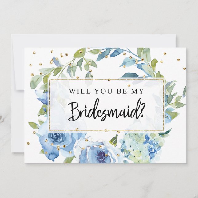 Carte de proposition de Bridesmaid | La verdure bl (Devant)
