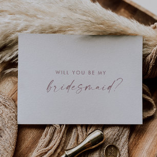 Carte de proposition de Bridesmaid Rose moderne Go