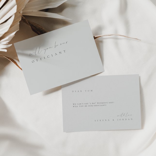 Carte de proposition de célébrant élégante et mini (Minimalist Elegant Modern Officiant Proposal Card)