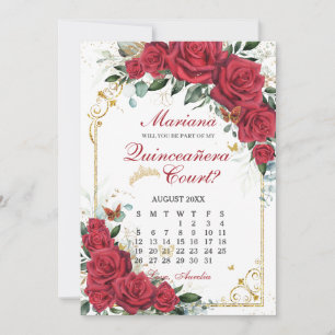 Carte de Proposition de Cour de Quinceañera Floral
