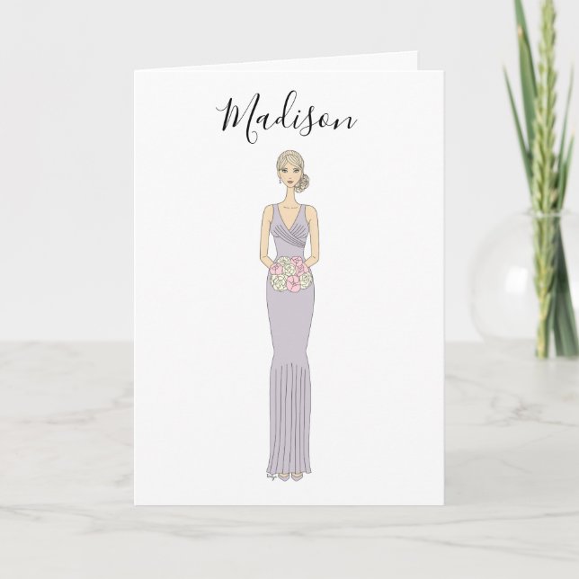 Carte de Proposition de Demoiselle d'Honneur (Devant)