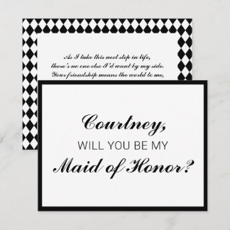 Carte de Proposition de Demoiselle d'Honneur à Car