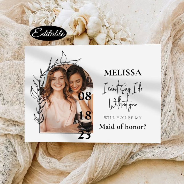 Carte de proposition de demoiselle d'honneur à l'a (Créateur téléchargé)