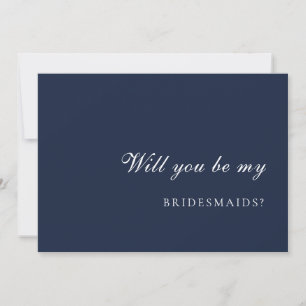 Carte de proposition de demoiselle d'honneur bleu