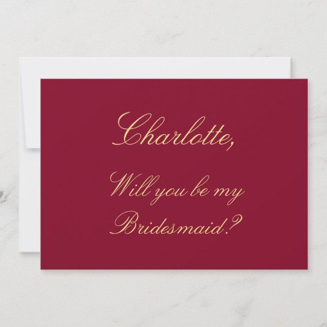Carte de proposition de femme de chambre beige dor (Devant)