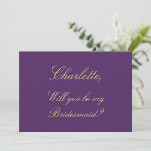 Carte de proposition de femme de ménage violet dor