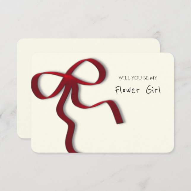 Carte de proposition de fille Whimsical Chic Red B (Devant / Derrière)