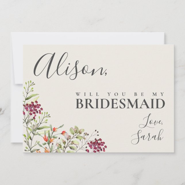 Carte de proposition de fleur sauvage Meadow Bride (Devant)