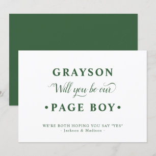Carte de proposition de garçon de la page minimali
