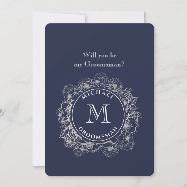 Carte de Proposition de Garçon d'Honneur Navy (Devant)