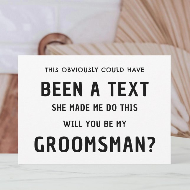 Carte de Proposition de Garçons d'Honneur Drôle |  (Funny Groomsmen Proposal Card | Best Man Proposal)