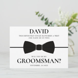 Carte de proposition de Groomsman sur mesure amusa