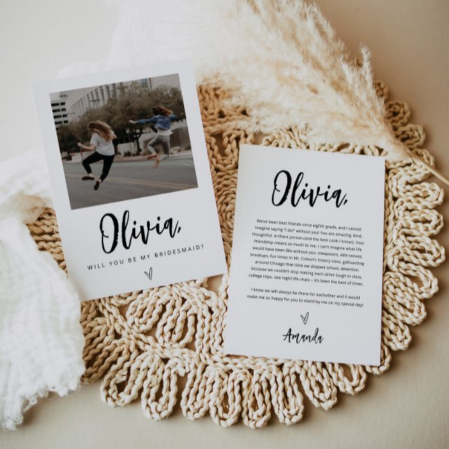 Carte de proposition de la domestique avec photo (Créateur téléchargé)