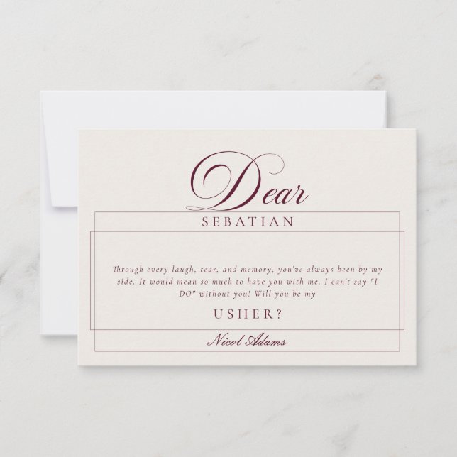 Carte de proposition de mariage classique ivoire b (Devant)
