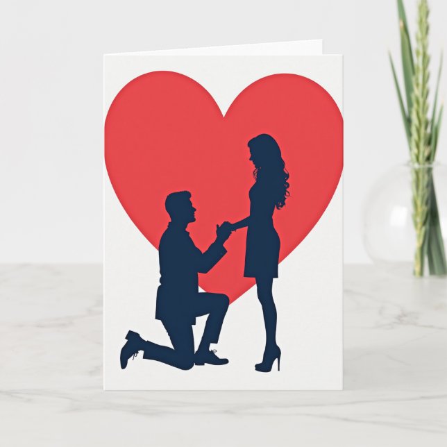 Carte de proposition de mariage romantique (Devant)