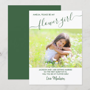 Carte de Proposition de Photo Verte et Blanche de 